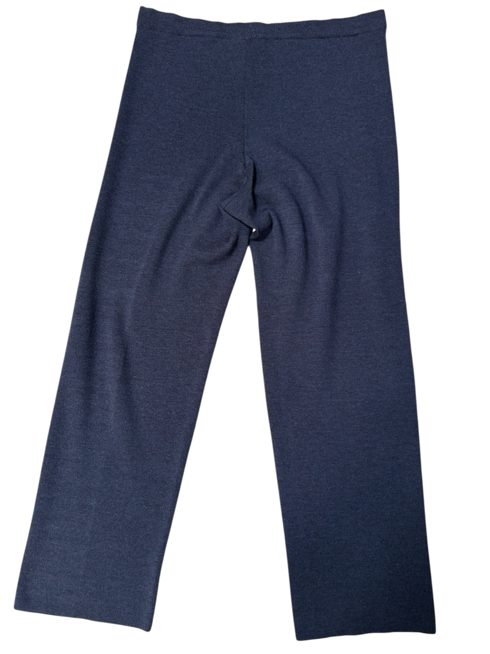 Vintage Eileen Fisher 100% Merino Wool Wide Leg Knit Sweater Pants Navy Medium - Picture 3 of 7